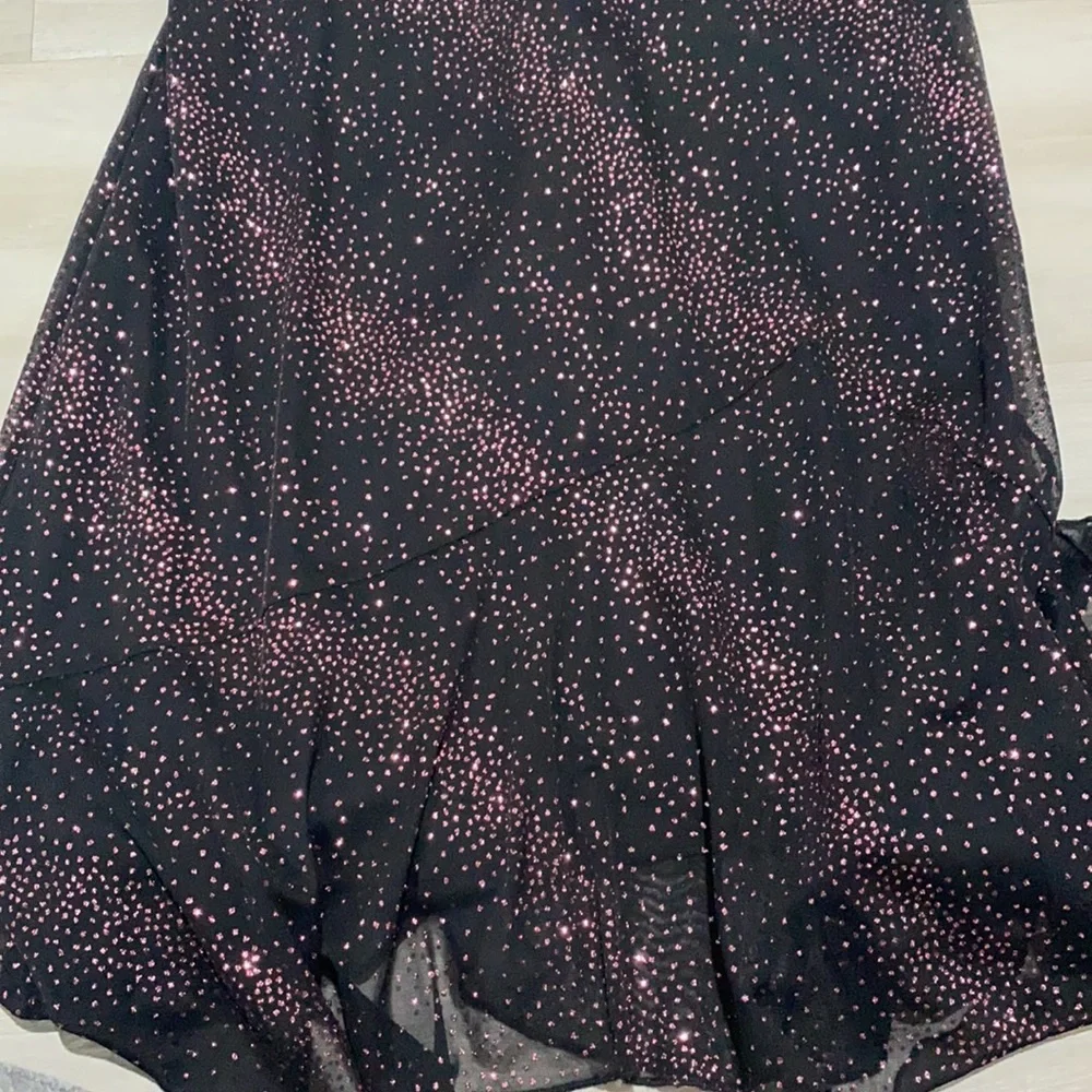 Vintage 90s Byer Too Black Midi Dress Sparkle, Size Medium - Picture 5 of 9